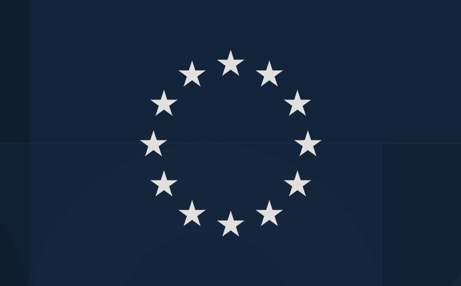 A dark blue pattern with the stars from the EU patterns circled on it.