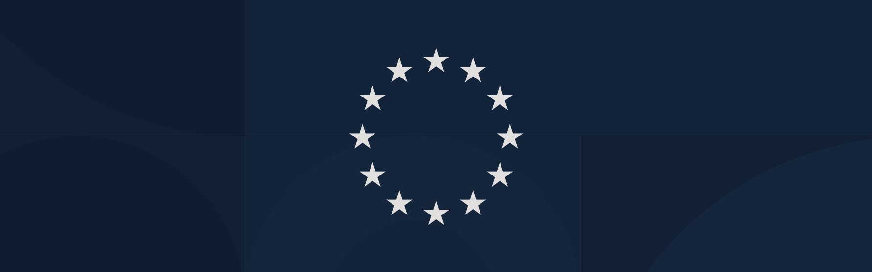 A dark blue pattern with the stars from the EU patterns circled on it.