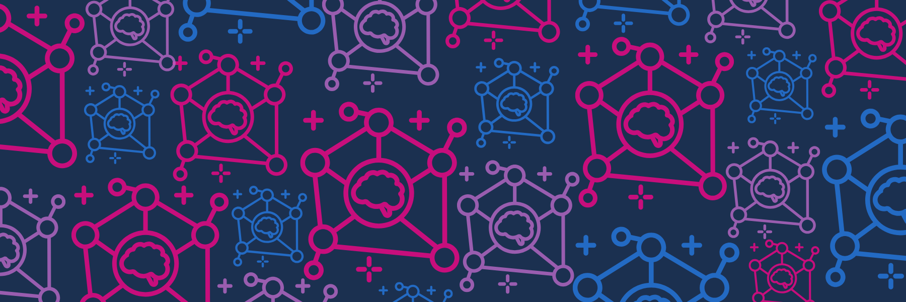 colorful drawings of neural network nodes on dark blue background